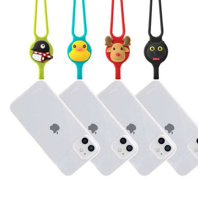 iPhone 12 シリーズ専用 クリアケース ネックストラップ付 (Bone Lanyard Case)